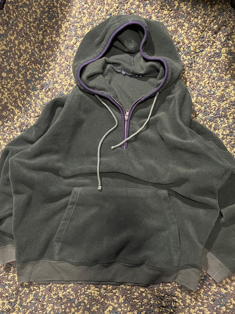 Club Monaco 1/4 Zip Fleece Green Hoodie (XXL)
